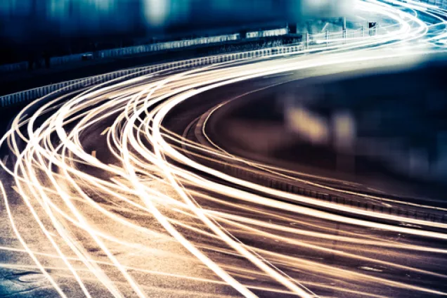 Lights from cars at night.  Photo with long exposuretime.