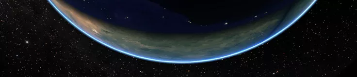 Simulated image of Earth as seen from space.