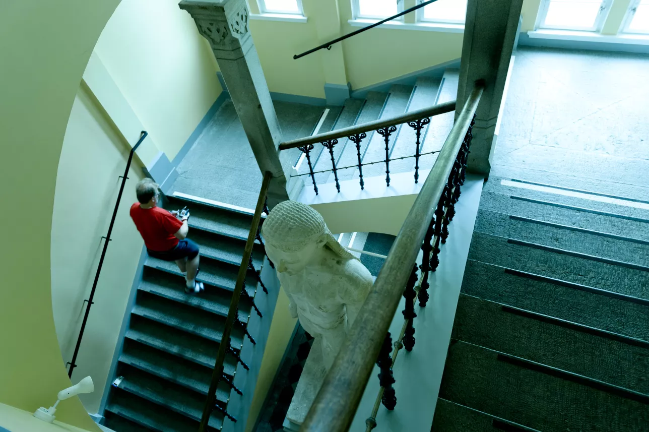 Placeholder image Grand staircase at the Puffendorf institute. Photo.