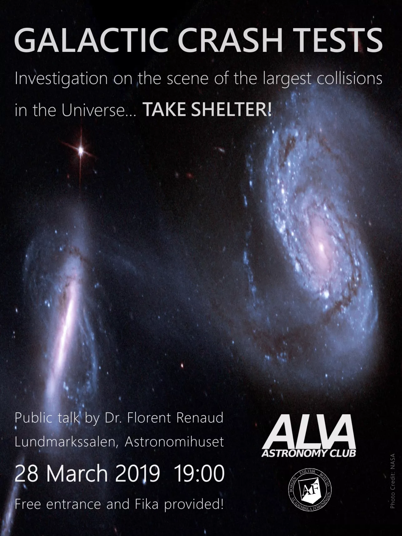 Poster with picture of galaxies
