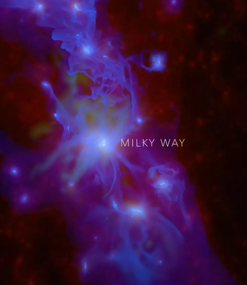 Simulated data showing the formation of the Milky Way.