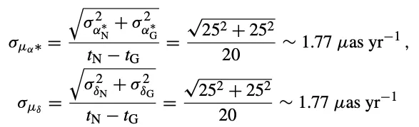 Equation for increase of astrometric accuracy